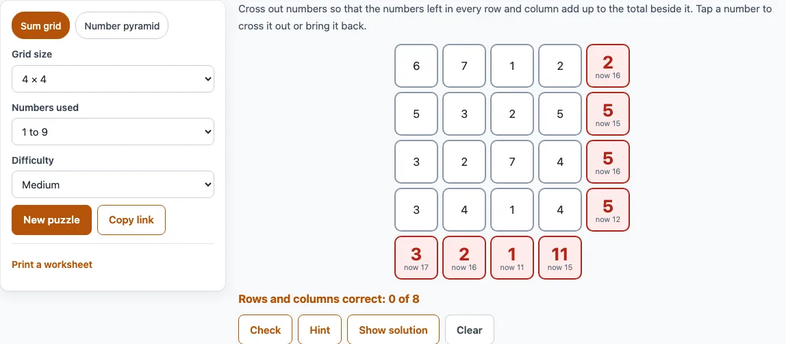Number puzzle example